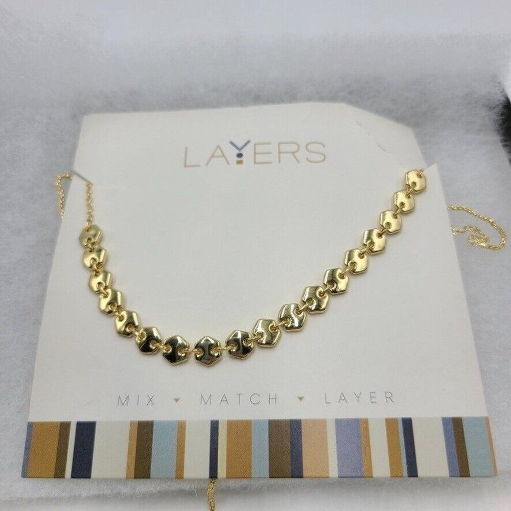 Layers Gold Necklace Drawstring Adjuster Slides LAY-97G 13" to 34" New